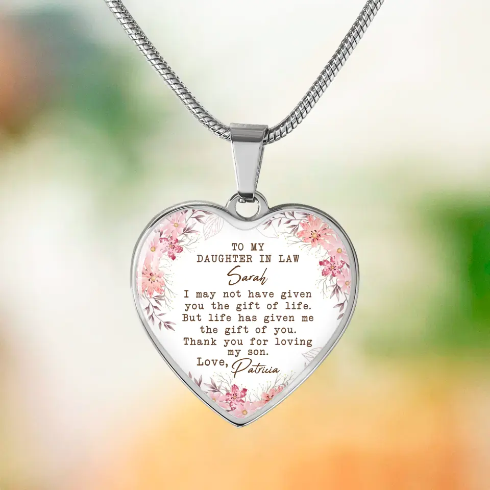 To My Daughter In Law Thank You For Loving My Son Personalized Necklace Keychain Anniversary Gift