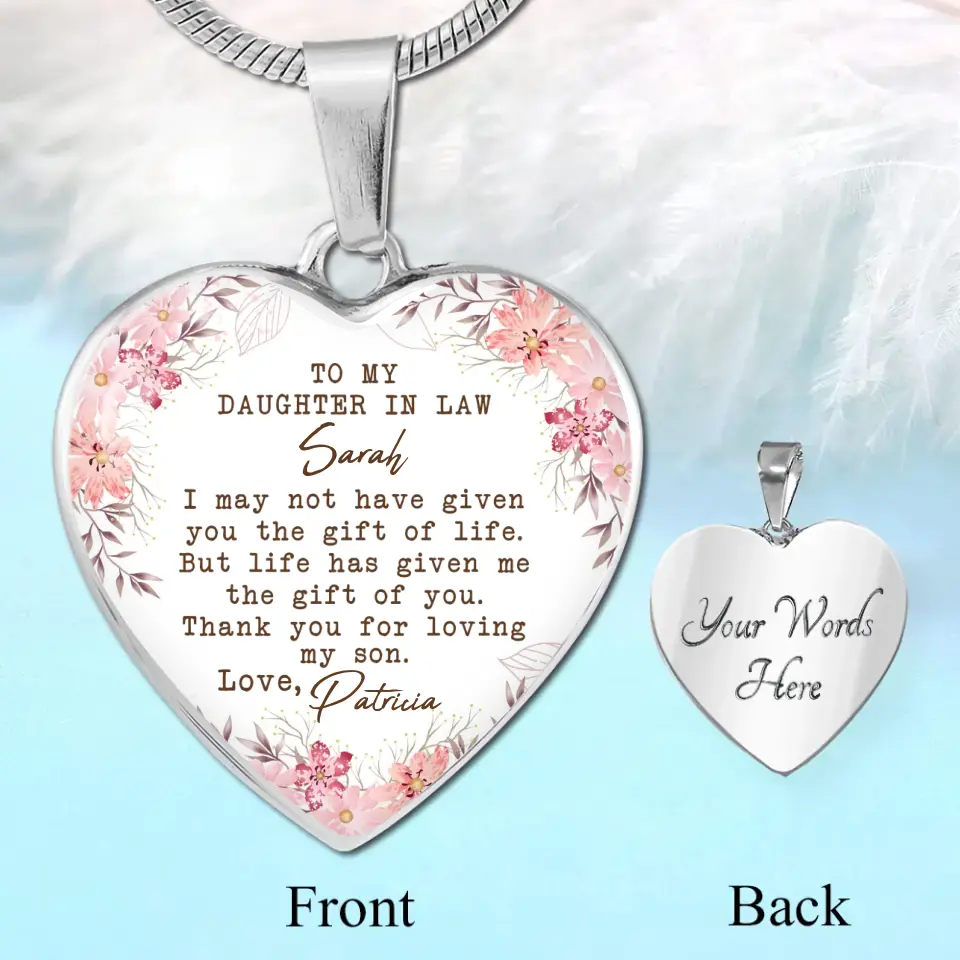 To My Daughter In Law Thank You For Loving My Son Personalized Necklace Keychain Anniversary Gift