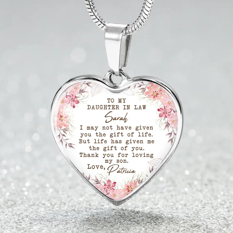 To My Daughter In Law Thank You For Loving My Son Personalized Necklace Keychain Anniversary Gift