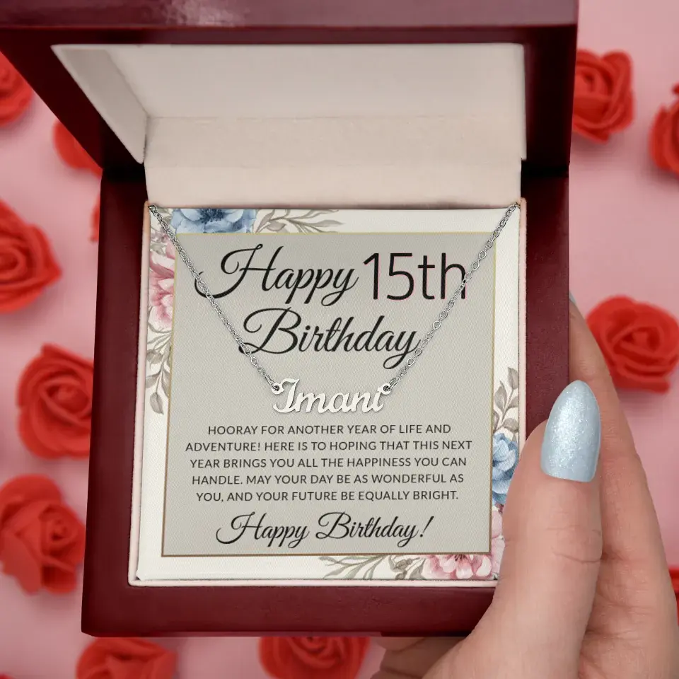 Hooray For Another Year Of Life And Adventure Personalized Name Necklace