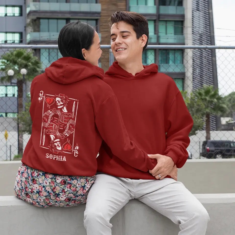 King Queen Skull Couple Customized Hoodies