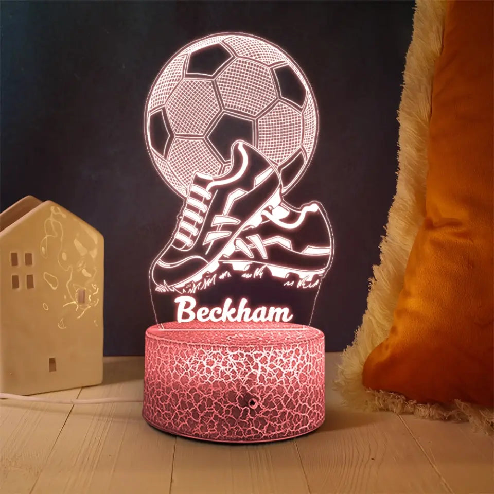 Multicolour FOOTBALL SOCCER - Personalized Night Light - Gift For Soccer Lovers