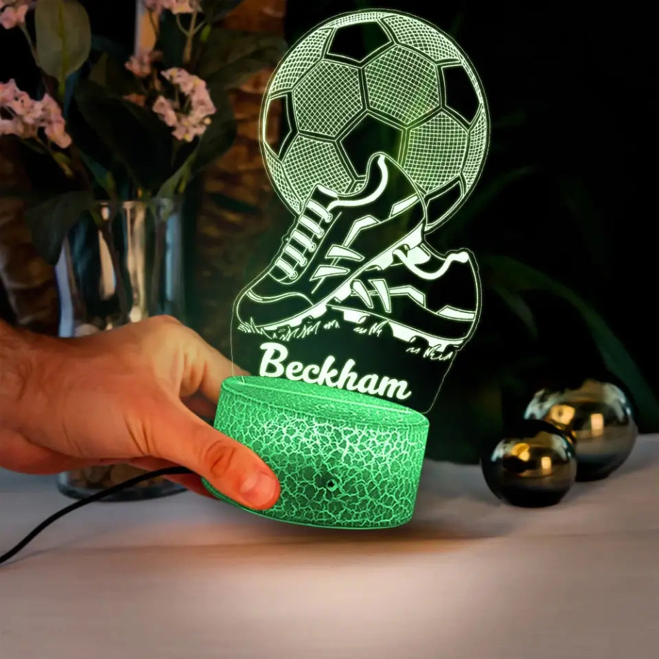Multicolour FOOTBALL SOCCER - Personalized Night Light - Gift For Soccer Lovers
