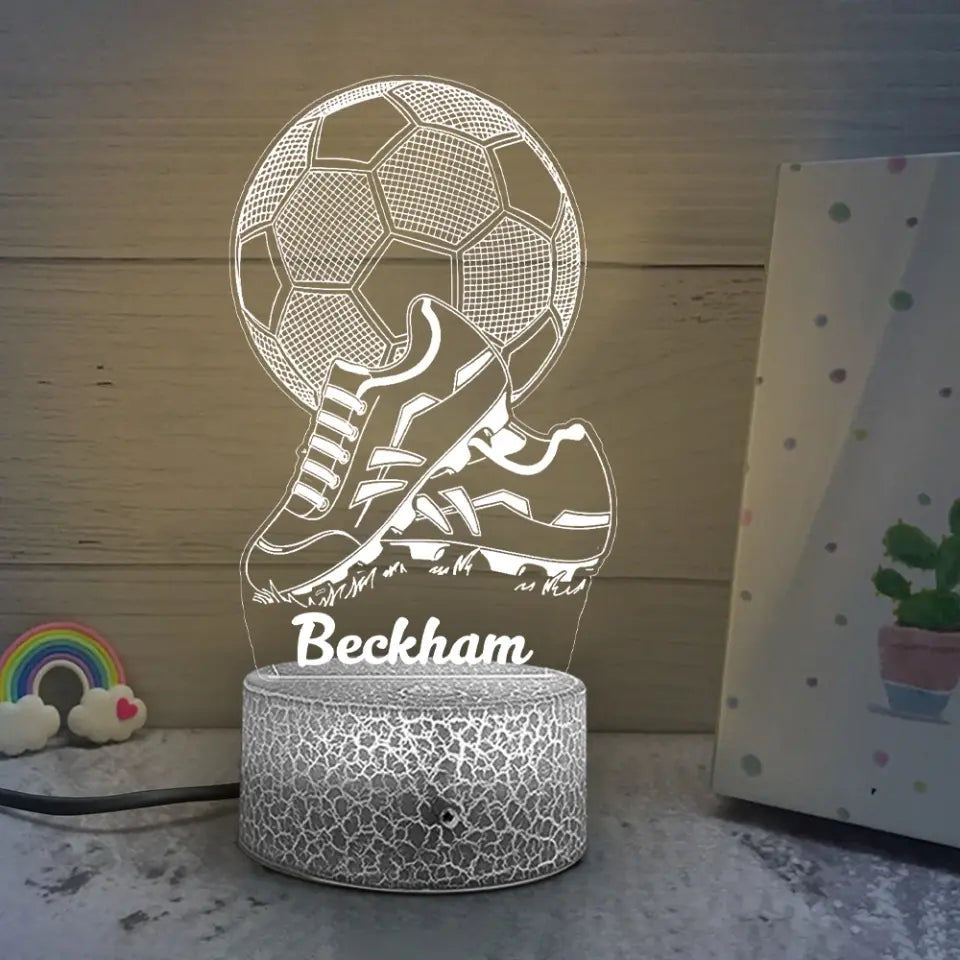 Multicolour FOOTBALL SOCCER - Personalized Night Light - Gift For Soccer Lovers