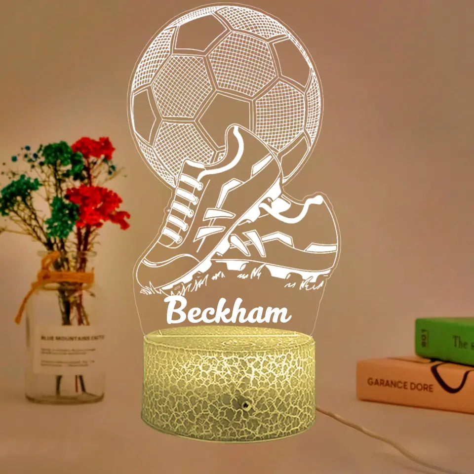 Multicolour FOOTBALL SOCCER - Personalized Night Light - Gift For Soccer Lovers