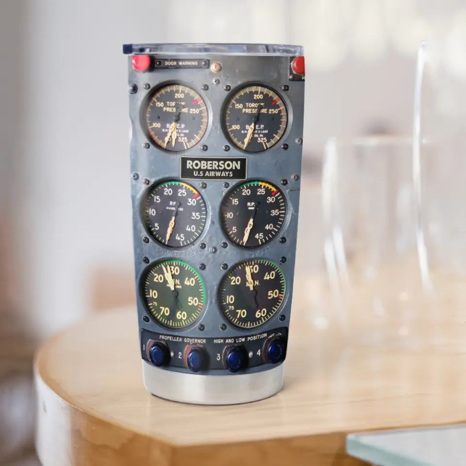 Flight Instruments Panel - 20oz Tumbler Cup - 3d Print Tumbler - Gift for Pilots, for Him