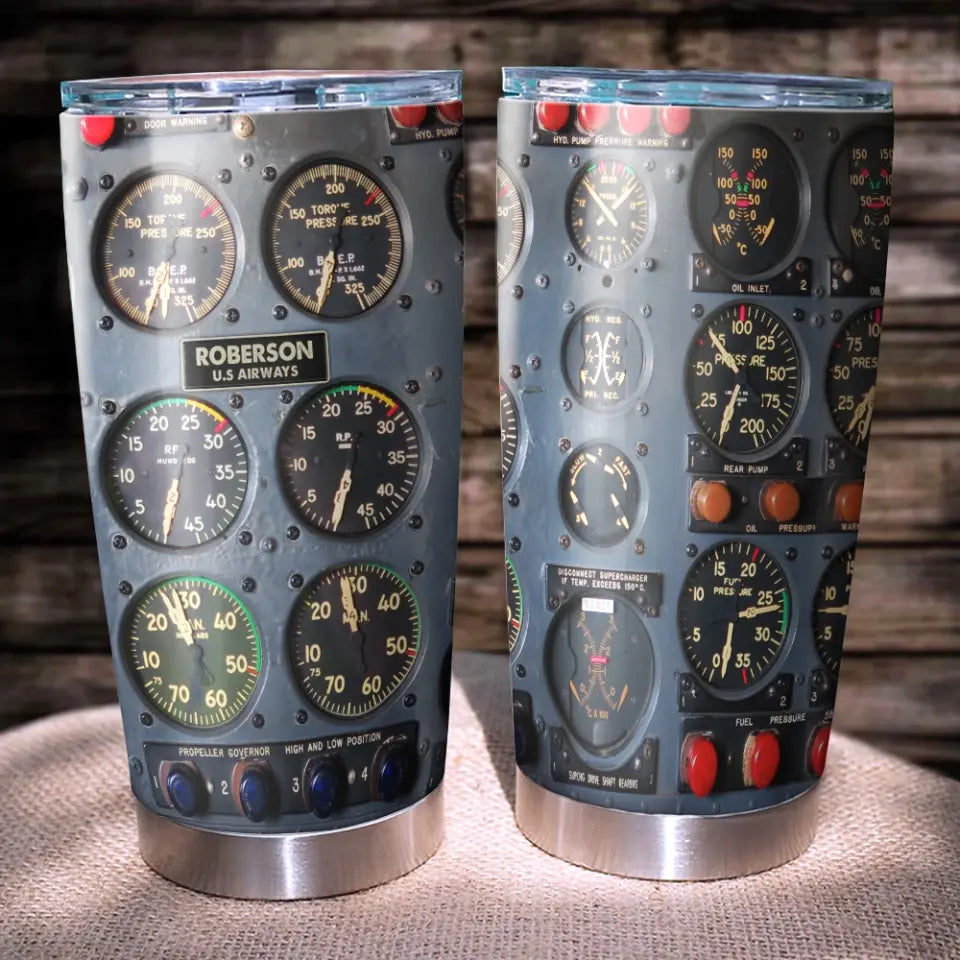 Flight Instruments Panel - 20oz Tumbler Cup - 3d Print Tumbler - Gift for Pilots, for Him