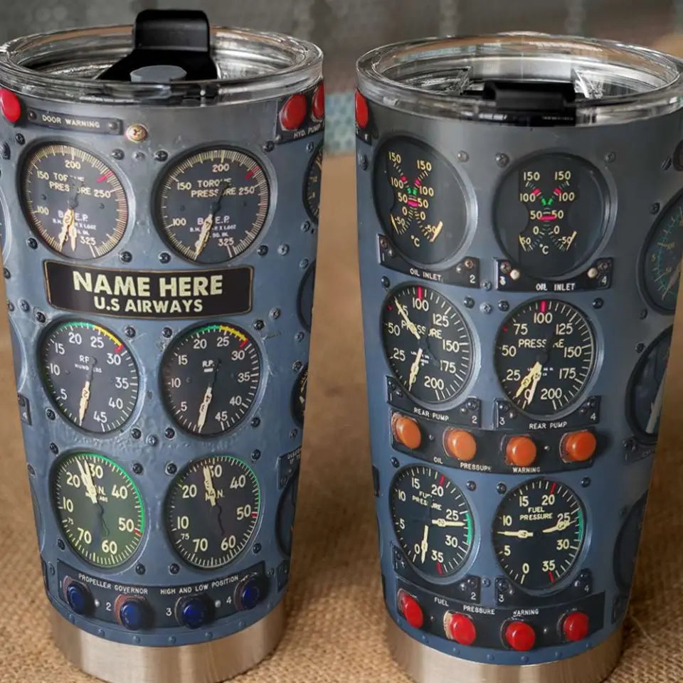 Flight Instruments Panel - 20oz Tumbler Cup - 3d Print Tumbler - Gift for Pilots, for Him