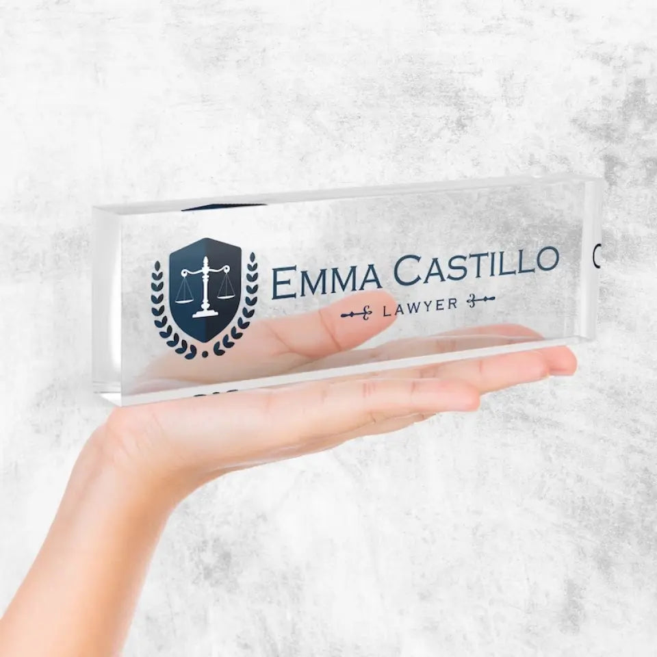 Attorney Glass Office Desk Personalized Acrylic Plaque