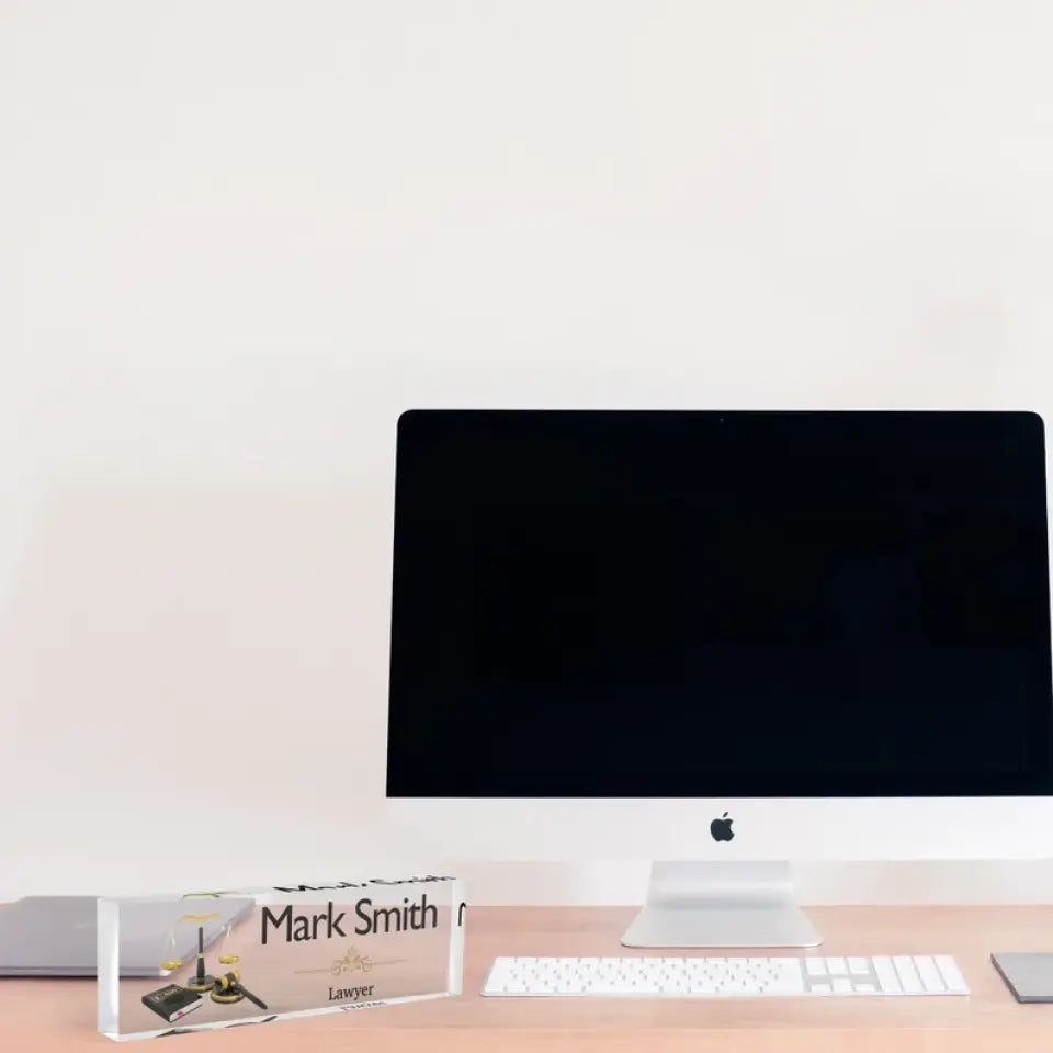 Attorney Glass Office Desk Personalized Acrylic Plaque