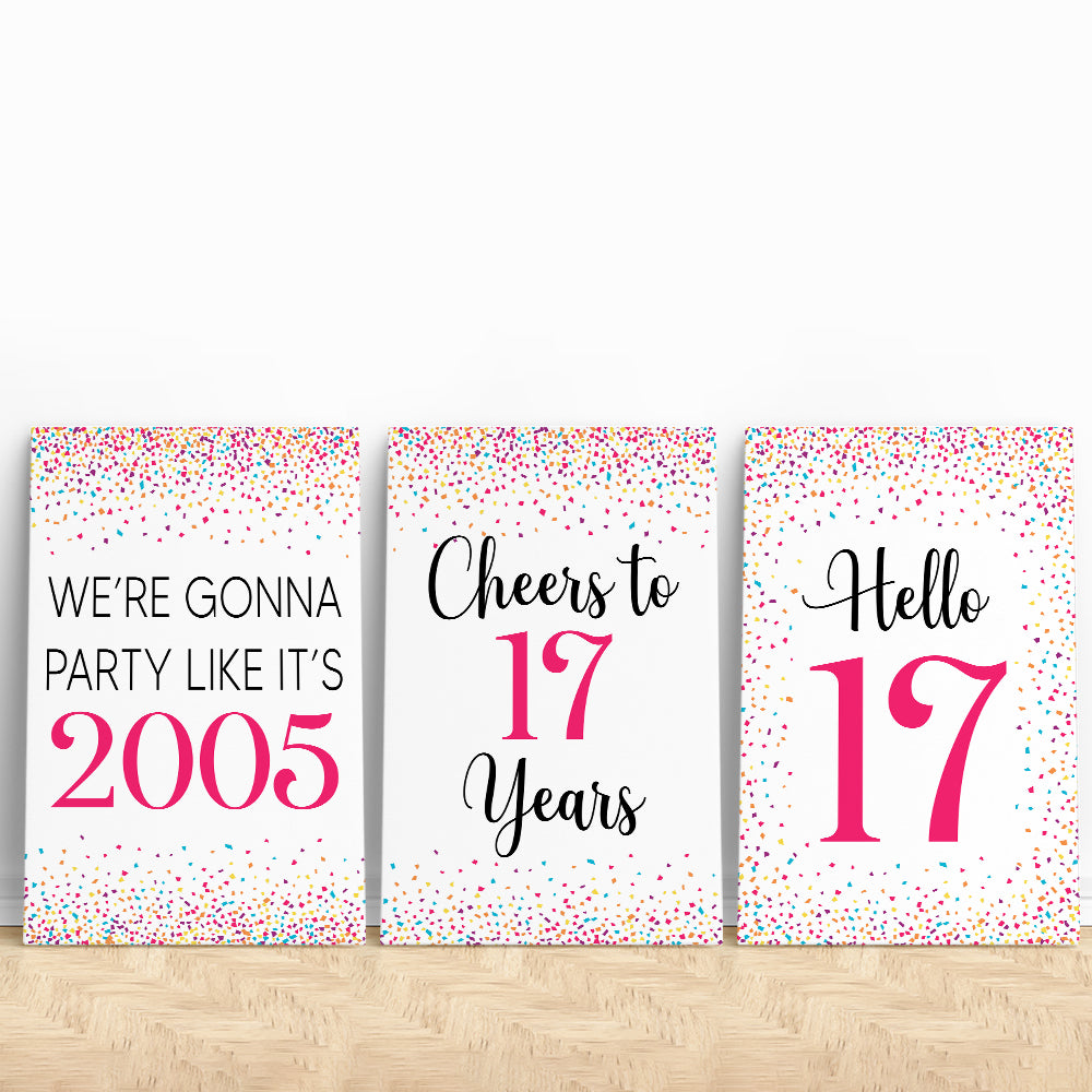 17th Birthday Party Decoration Custom Canvas Poster Birthday Gift For Her