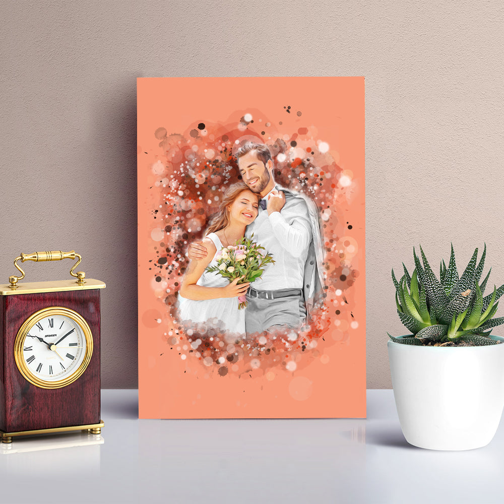 customized family photo personalized for happy couple