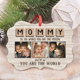 Mom You Are Our World Customized Mother Photo Personalized Ornament