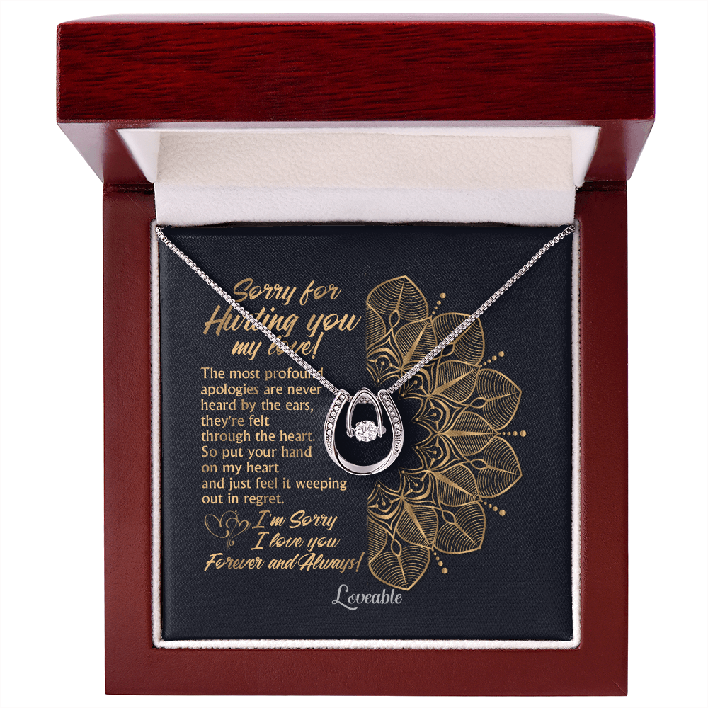 Sorry for Hurting you My Love - White Gold Necklace - Sorry Gift For Wife
