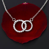 Mother and Daughter, 60th Birthday Gift for Mom White Gold Necklace