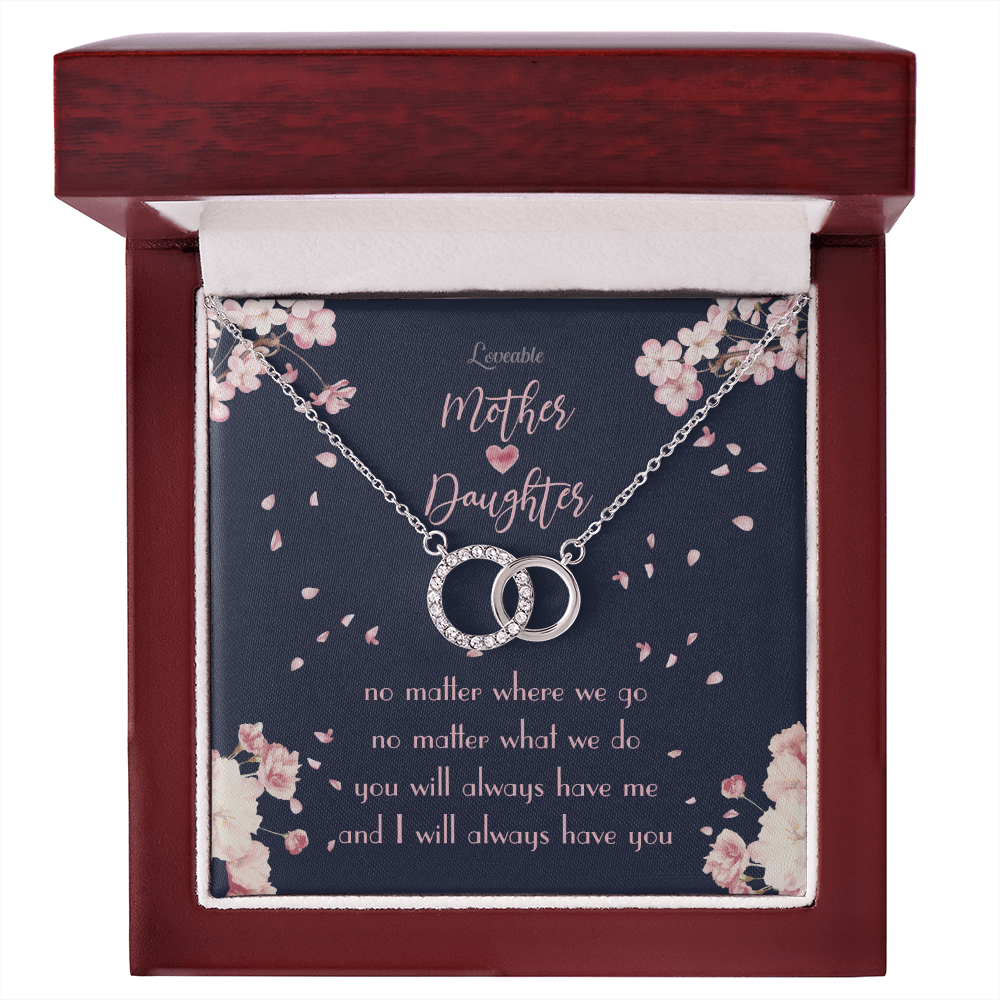 Mother and Daughter, Birthday Christmas Gift for Daughter, Mom - Personalized White Gold Necklace