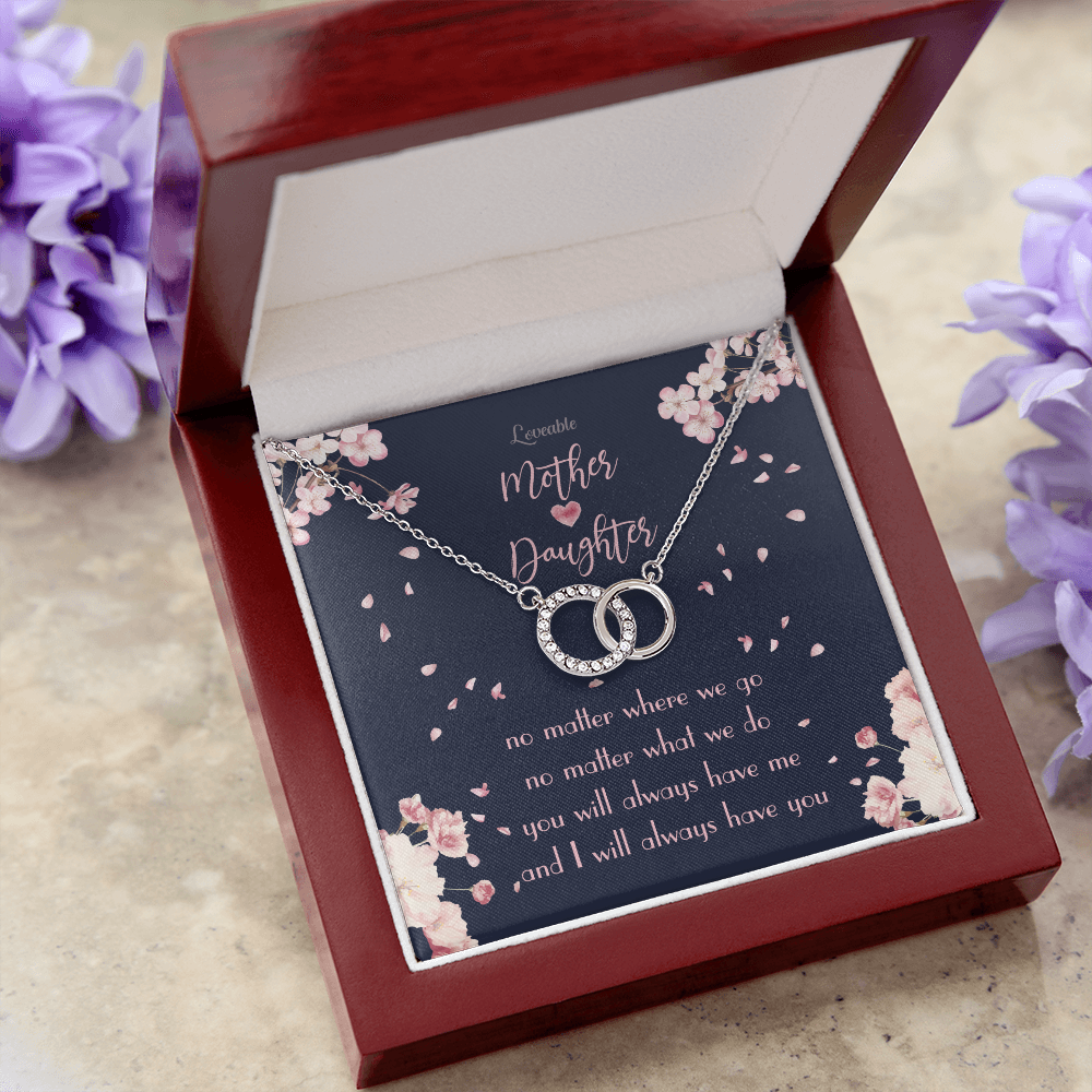 Mother and Daughter, Birthday Christmas Gift for Daughter, Mom - Personalized White Gold Necklace