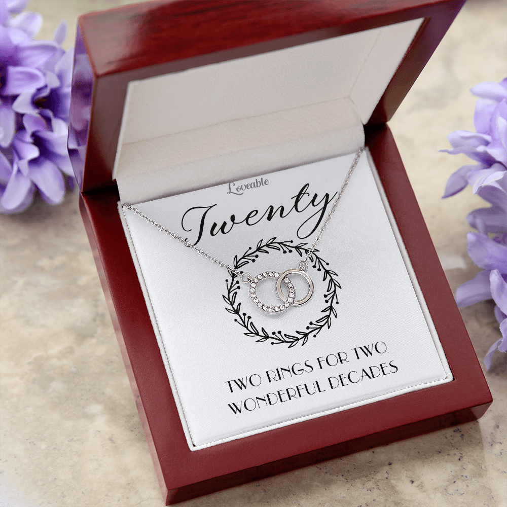 Happy 20th Birthday Gift - Meaningful Necklace w/ Message Card