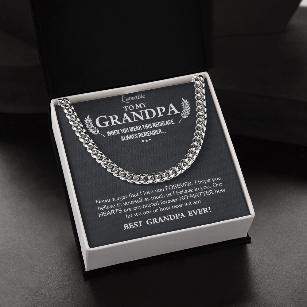 To My Best Grandpa Ever - Personalized Necklace - Birthday Gift for Grandpa