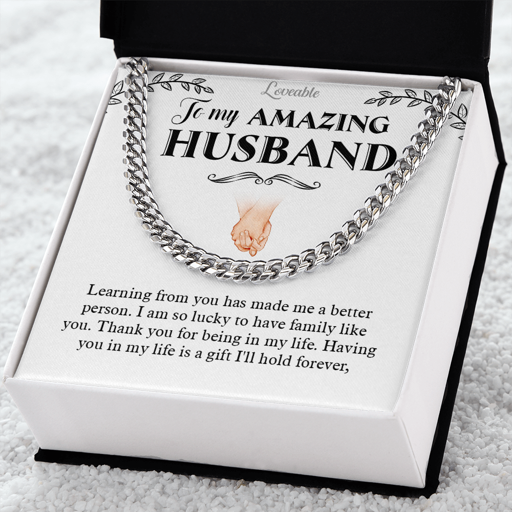 To My Amazing Husband Cuban Link Chain Best Birthday Gifts For Husband