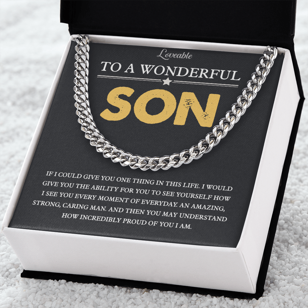To A Wonderful Son Personalized Necklace