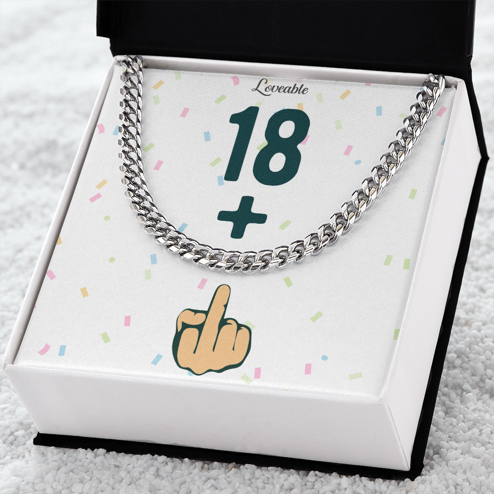 Happy 19th Birthday - Funny Stainless Steel Cuban Link Chain