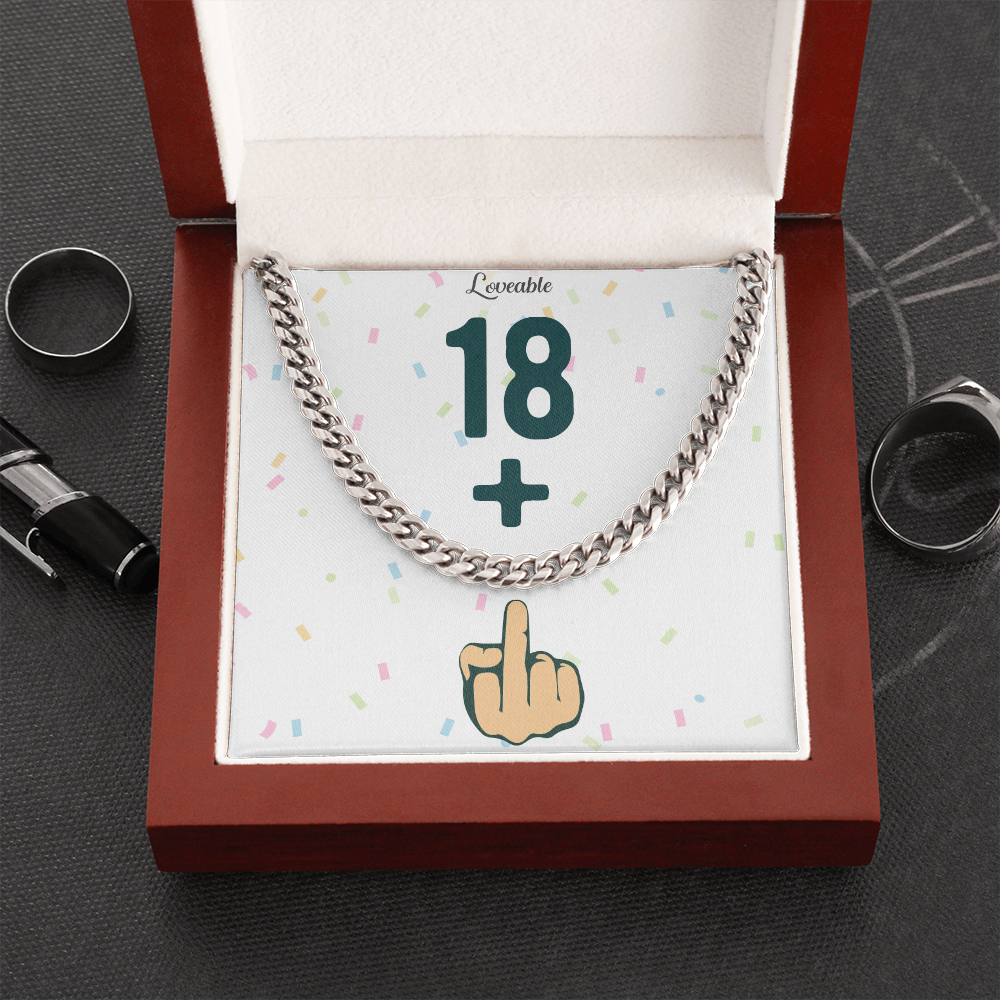 Happy 19th Birthday - Funny Stainless Steel Cuban Link Chain