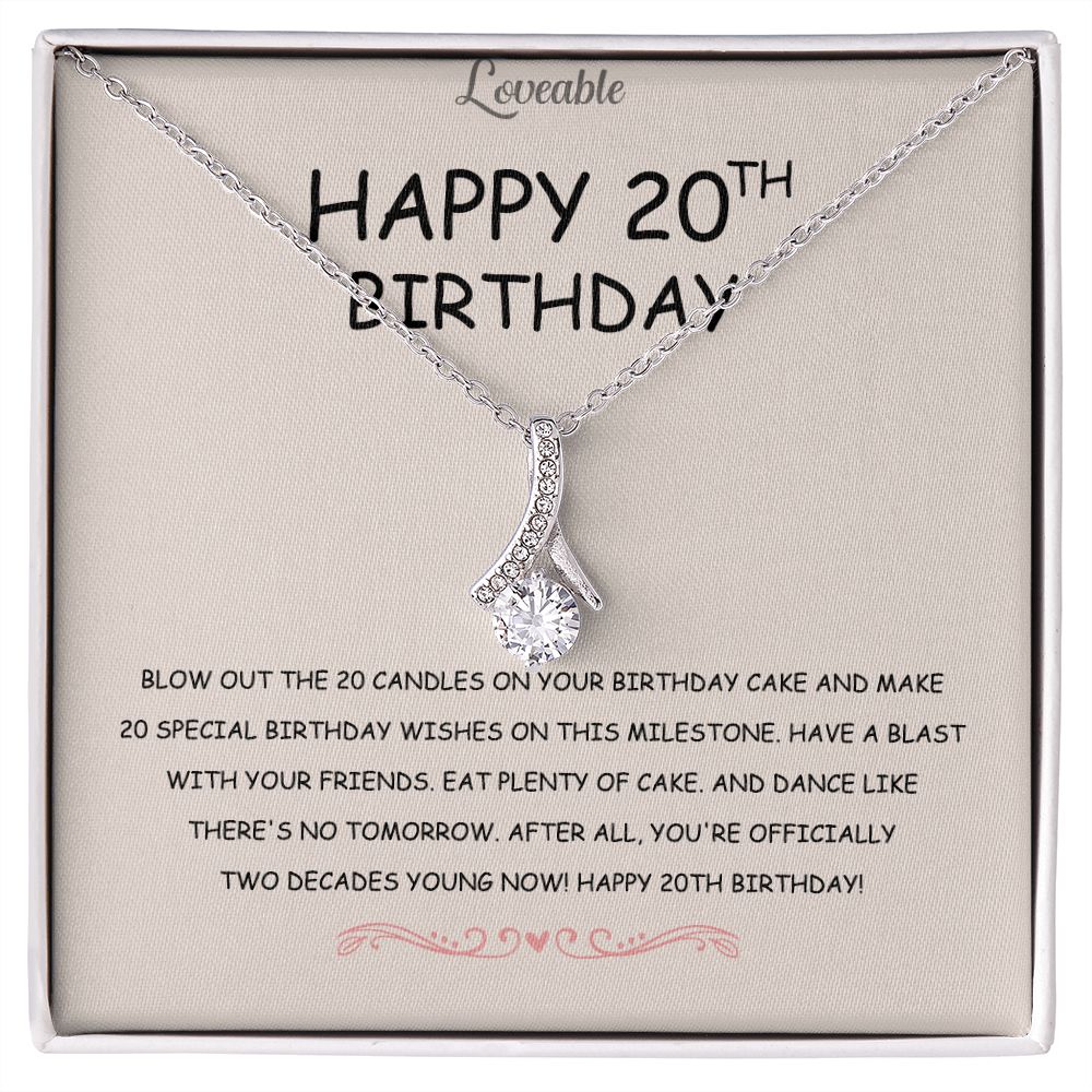 Happy 20th Birthday - Best Birthday Gift Idea for Her - Alluring Beauty Necklace