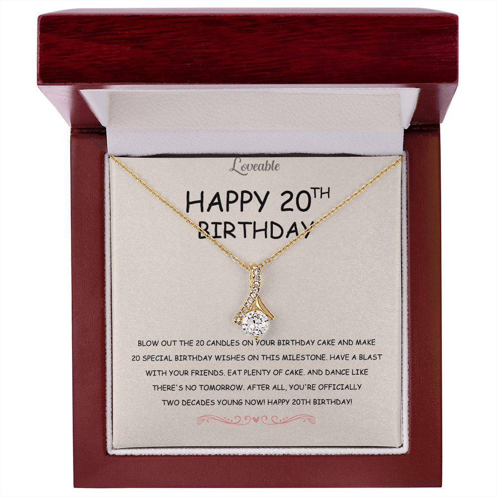 Happy 20th Birthday Keepsake, 20 Years Old Gift for Women, Bday Gifts for Her, Alluring Beauty Necklace