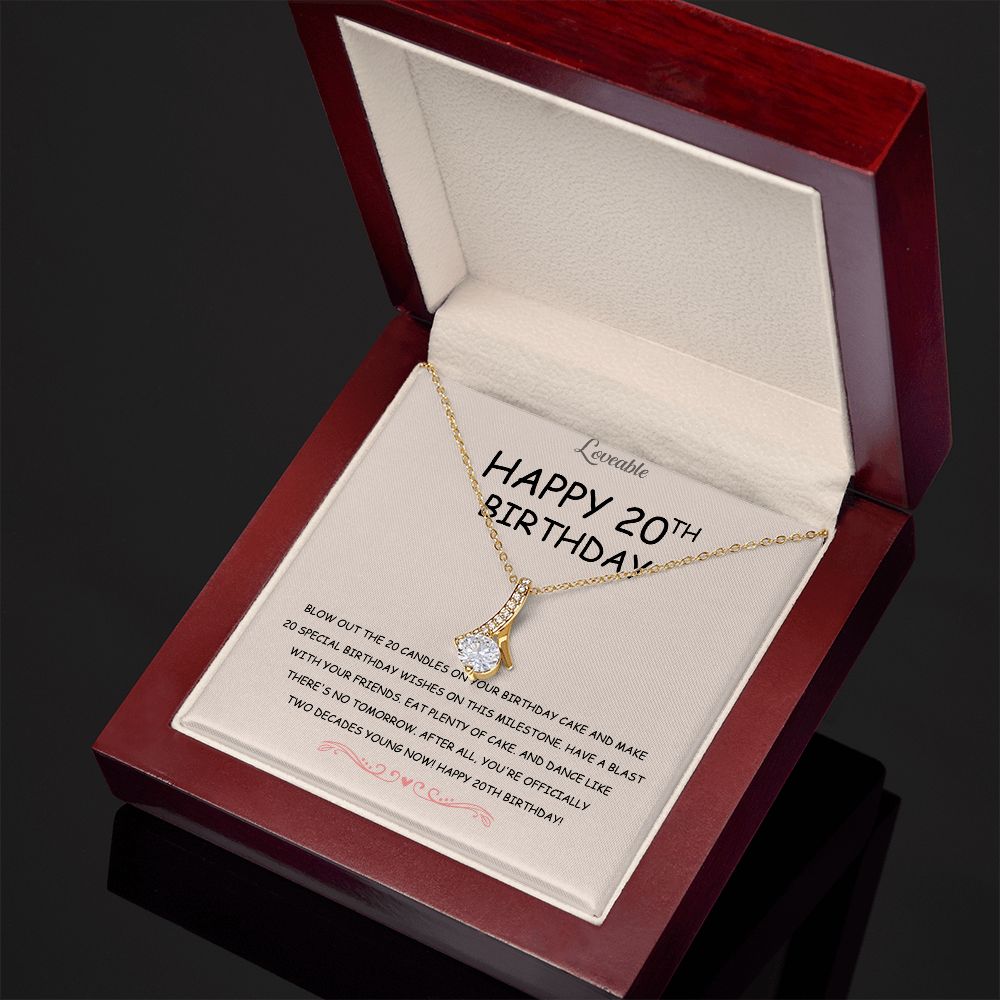 Happy 20th Birthday Keepsake, 20 Years Old Gift for Women, Bday Gifts for Her, Alluring Beauty Necklace