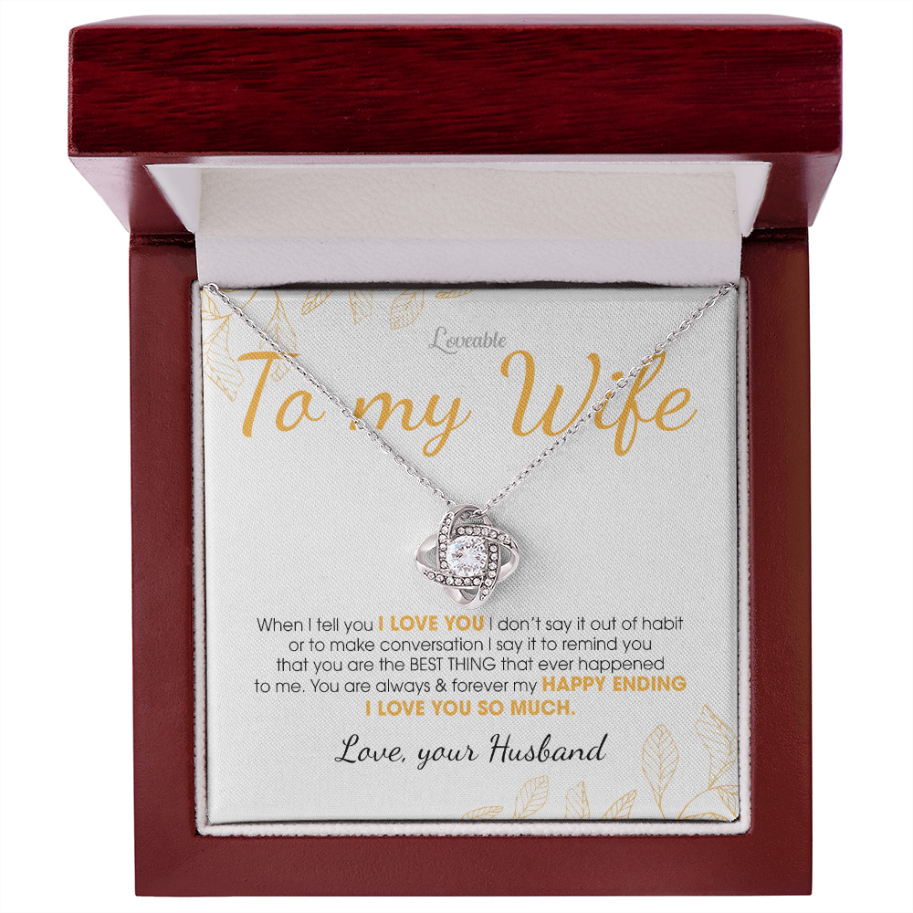 To my Wife - You're always & forever my Happy Ending - Personalized Necklace - Crystal Gifts For Wife