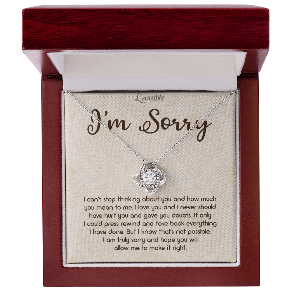 Apology Gifts for Her - Sorry Gifts for Girlfriend, Wife - Love Knot Necklace - Ladies Necklace