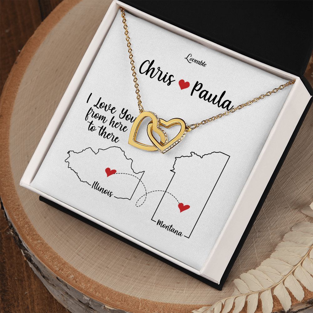 I Love You From Here To There Personalized Necklace
