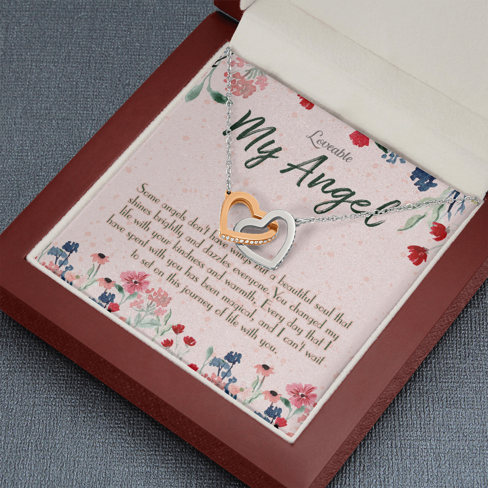 My Lovely Angel - Interlocking White Gold Necklace - Sorry Gift For Wife