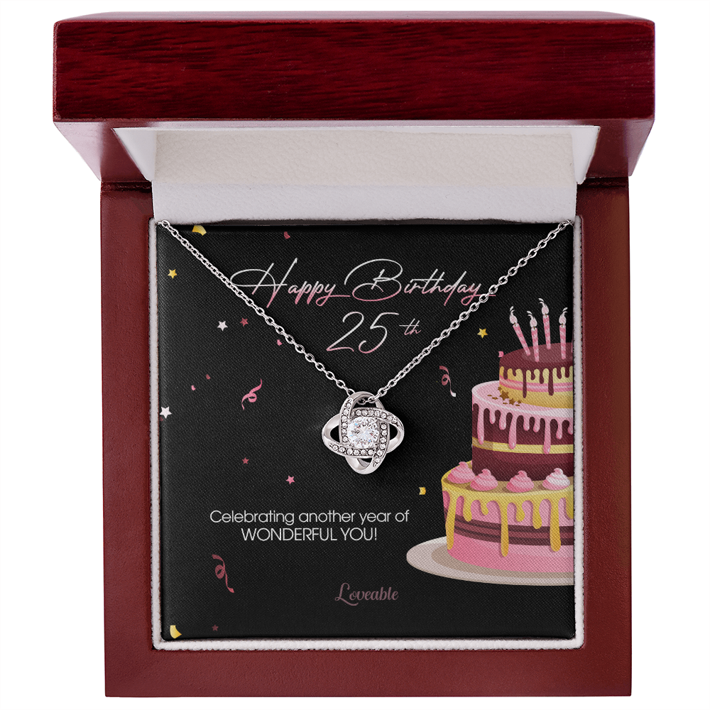 Happy Birthday 25th Celebrating Another Year Of Wonderful You Personalized Necklace