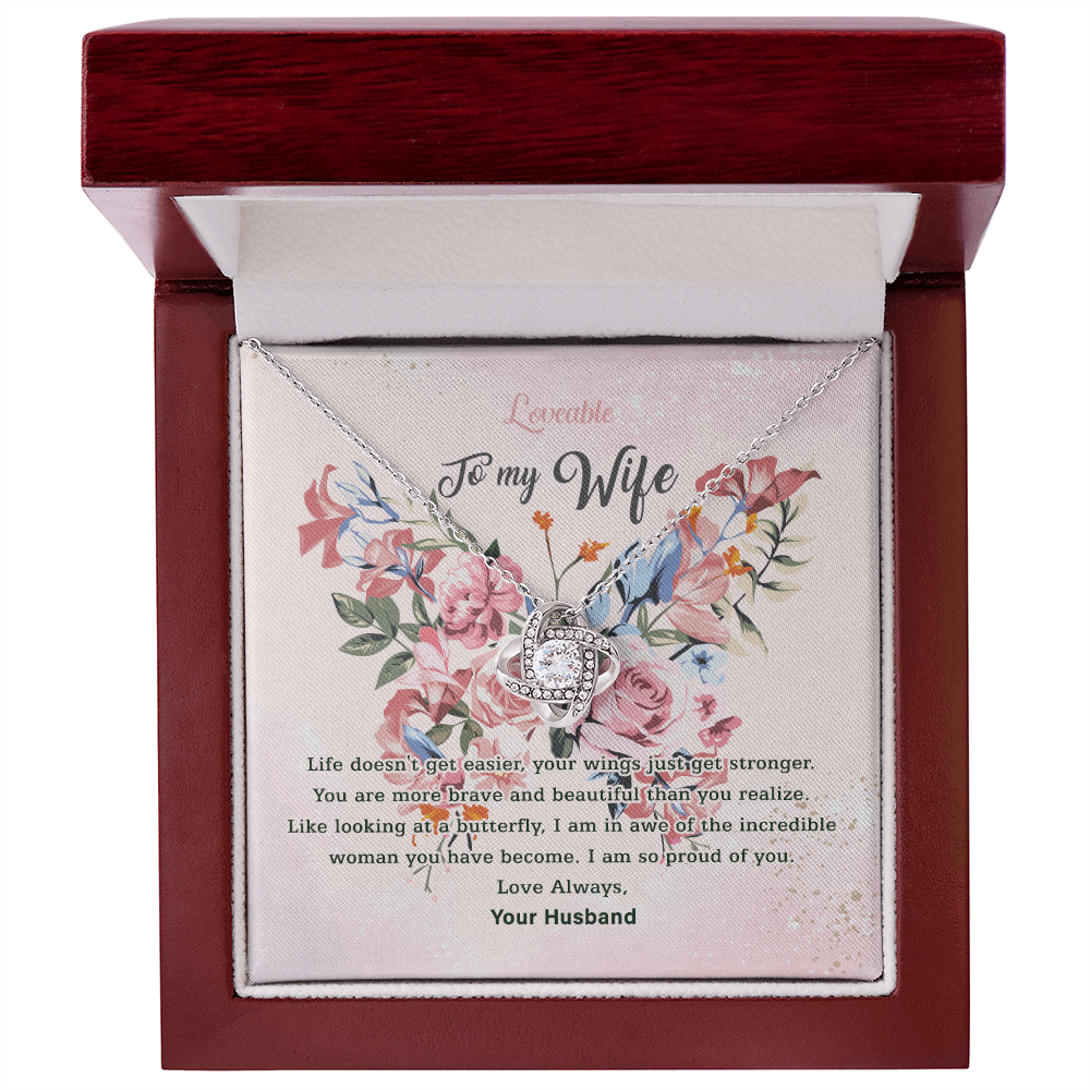 Life Doesn't Get Easier, Your Wing Just Get Stronger Necklace - Sorry Gift For Wife