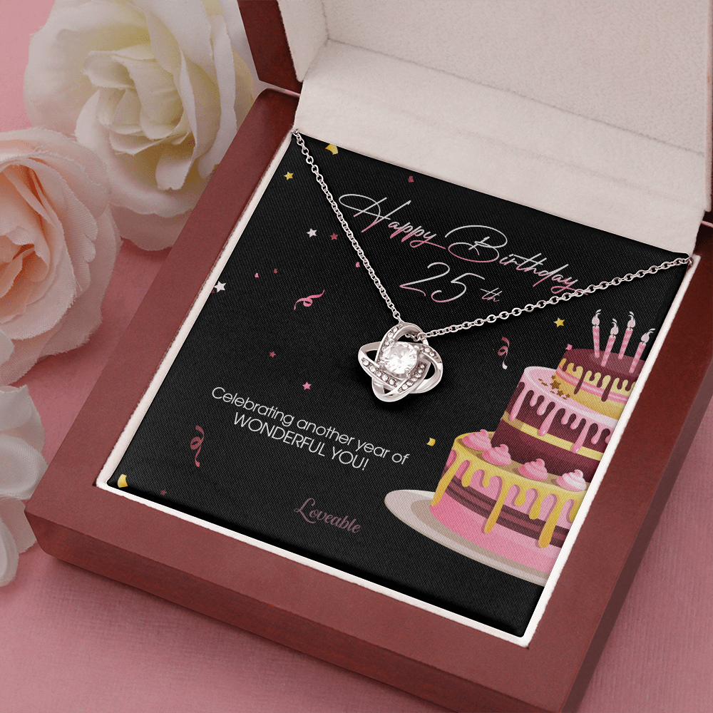 Happy Birthday 25th Celebrating Another Year Of Wonderful You Personalized Necklace