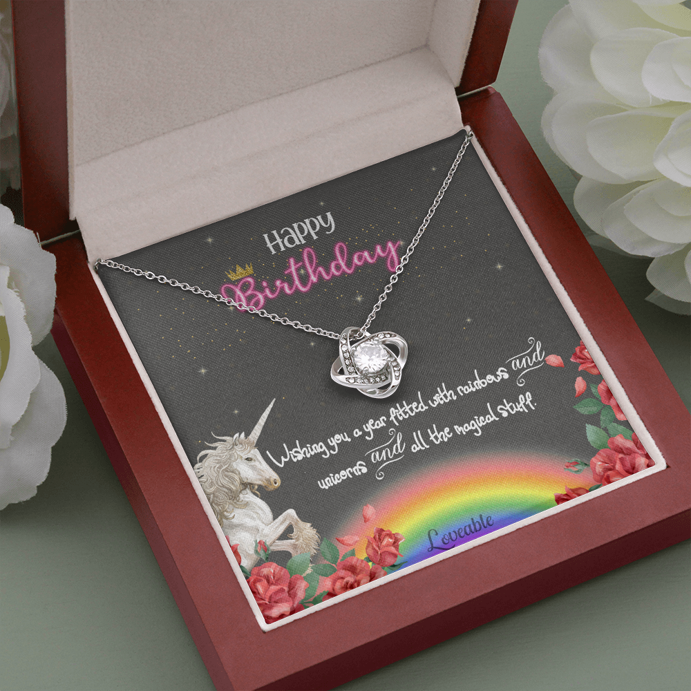 Wishing you a year fitted with rainbows - Birthday Gift - White gold necklace