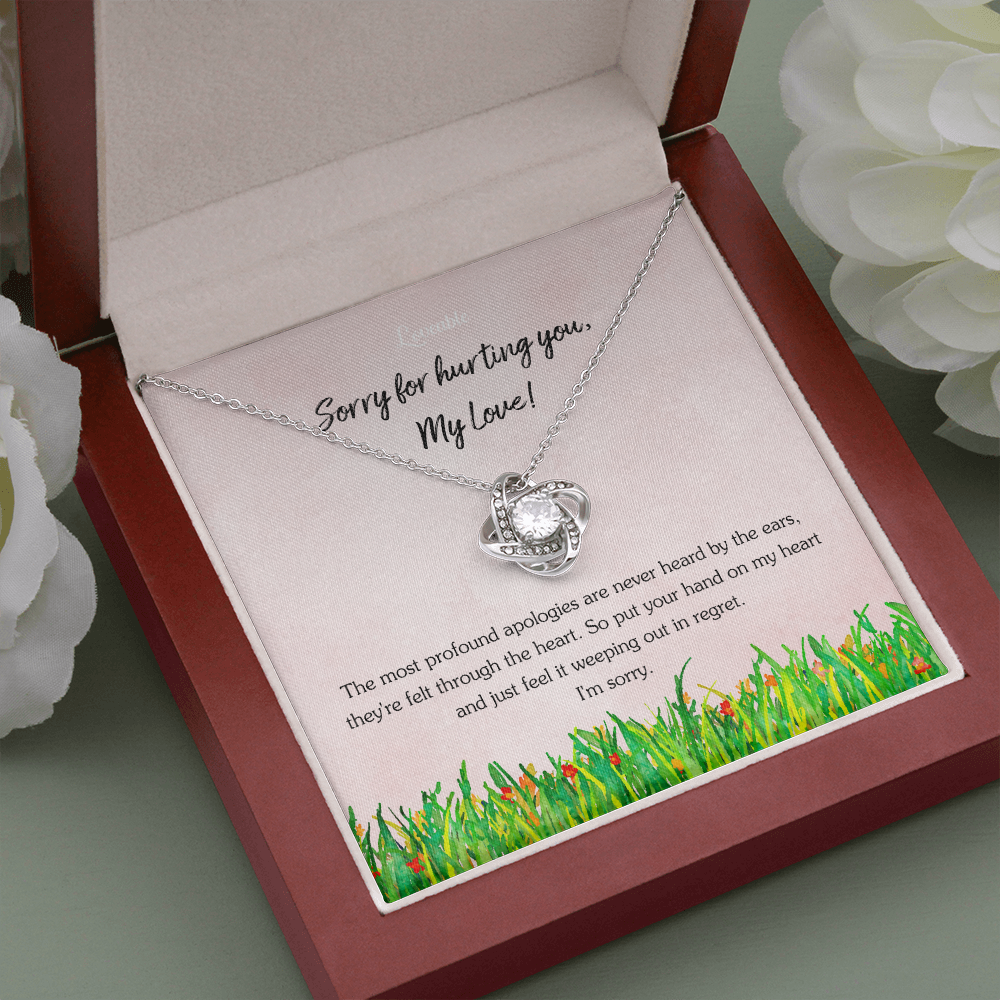 Sorry For Hurting You, My Love - White Gold Necklace - Sorry Gift For Wife