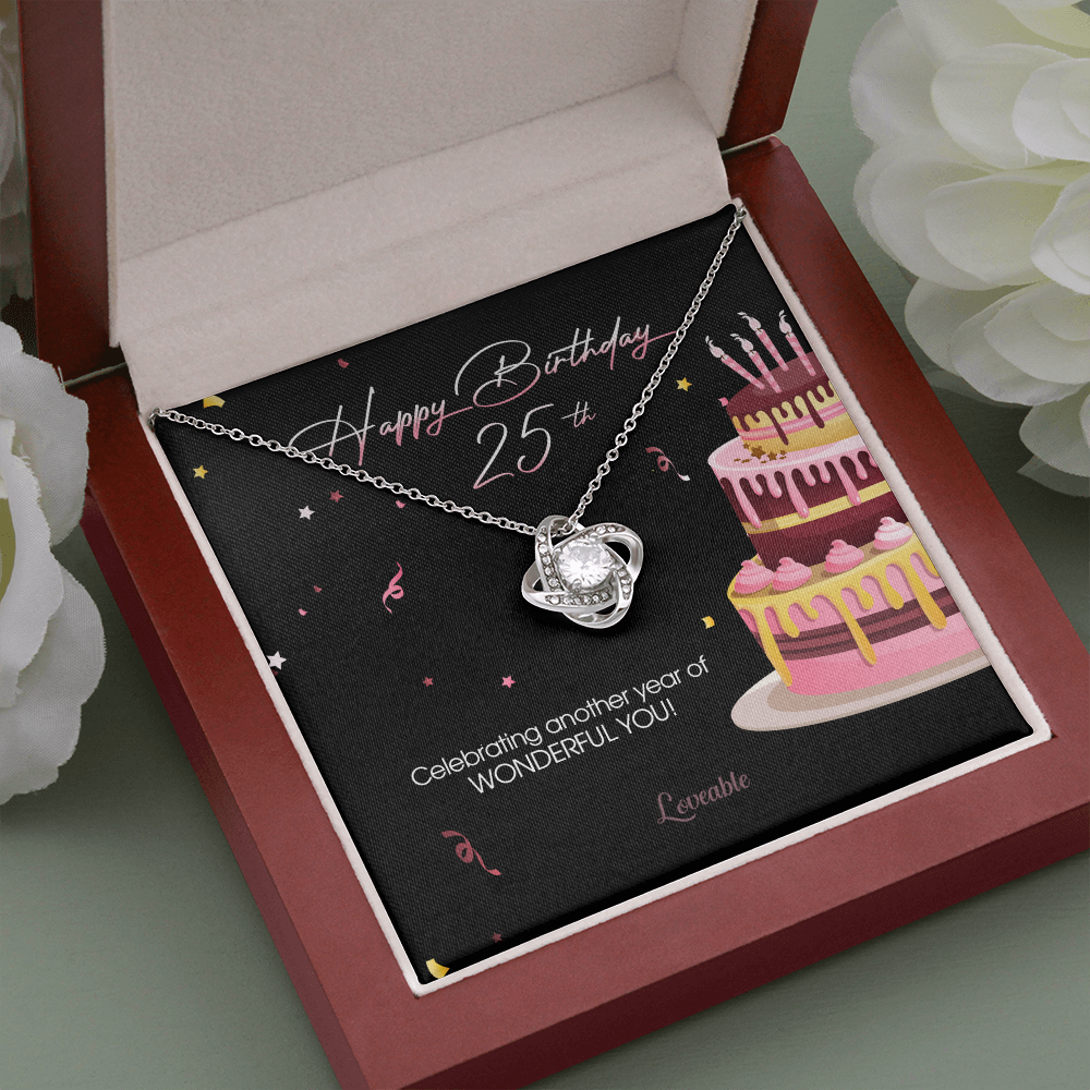 Happy Birthday 25th Celebrating Another Year Of Wonderful You Personalized Necklace