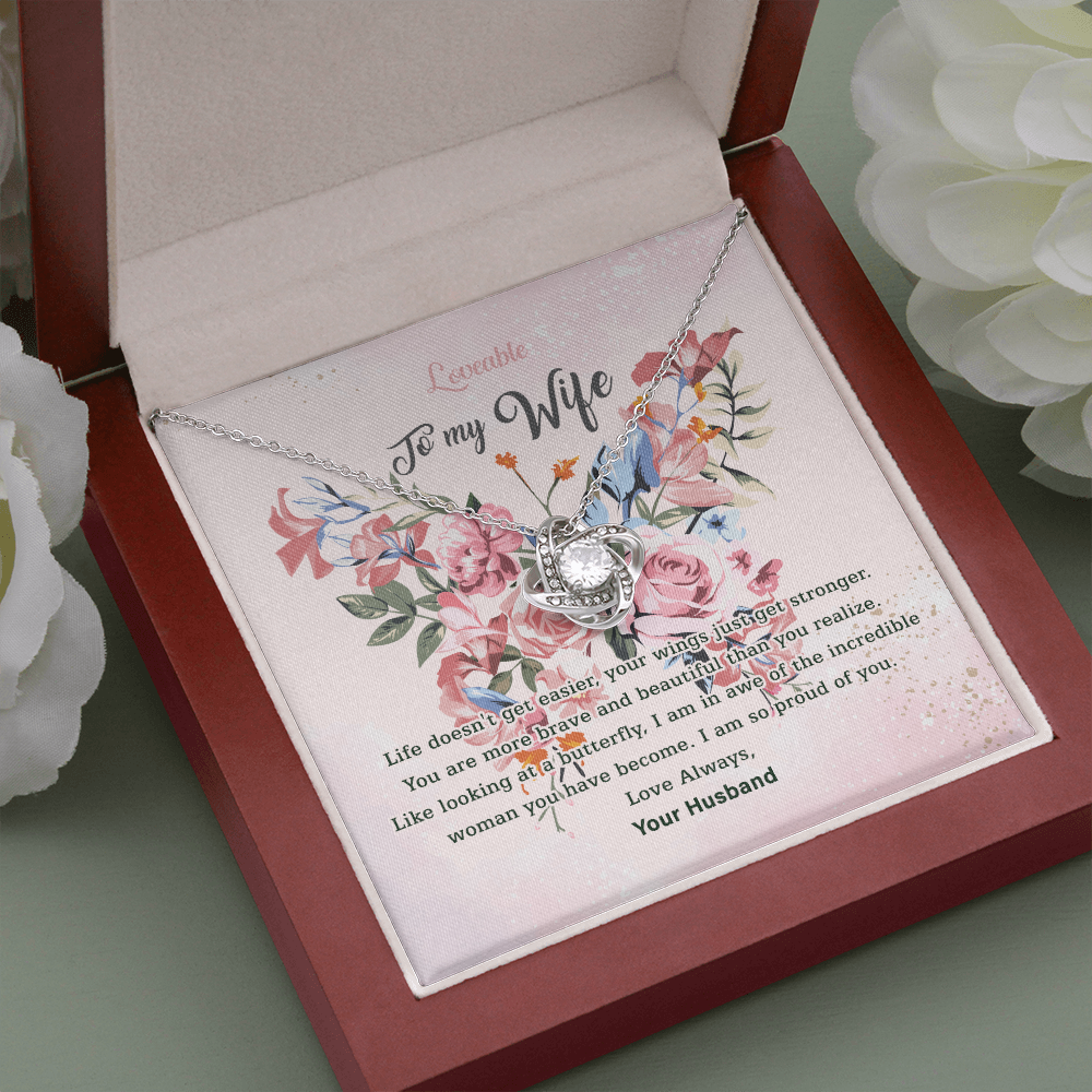 Life doesn't get easier, your wing just get stronger - Sorry gift wife Necklace