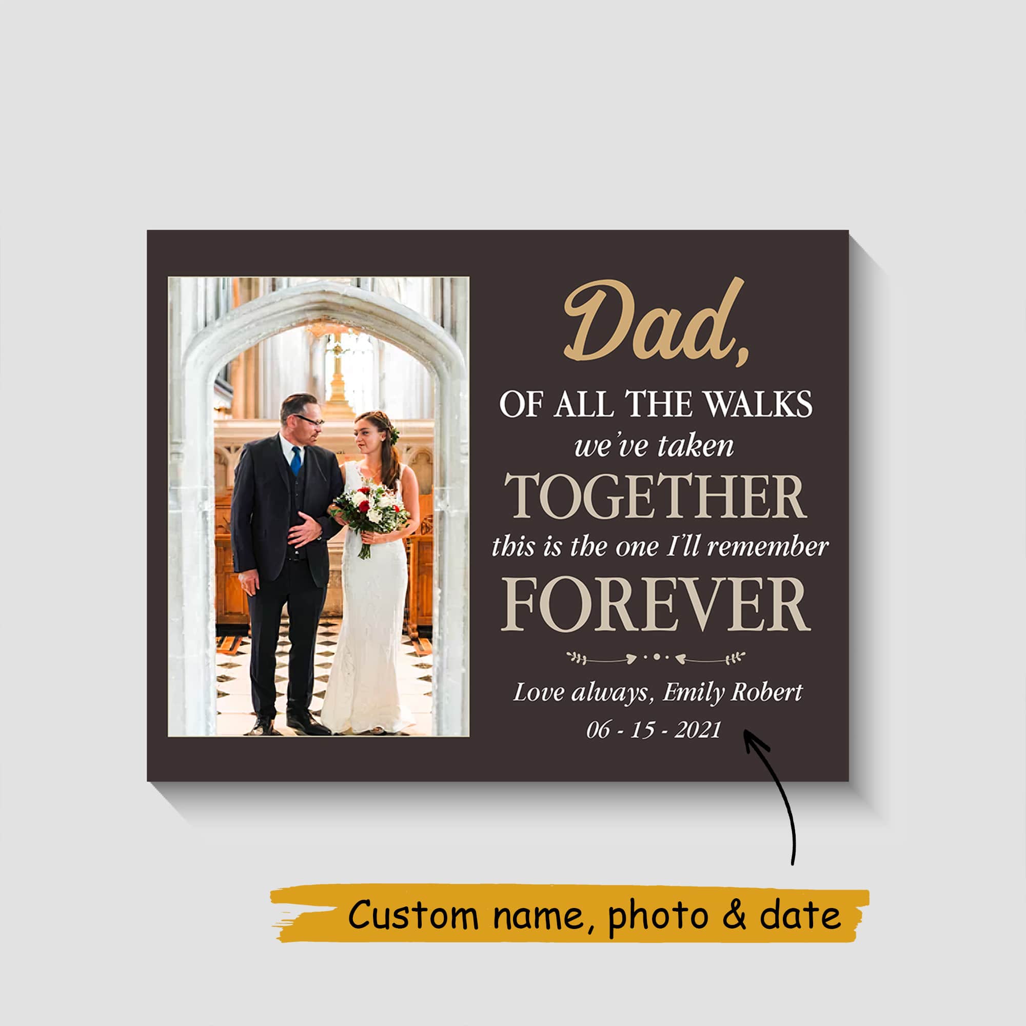 Custom Photo Personalized Father's Day Canvas for Dad