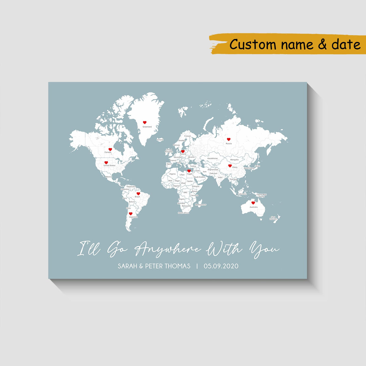 couple picture travel map