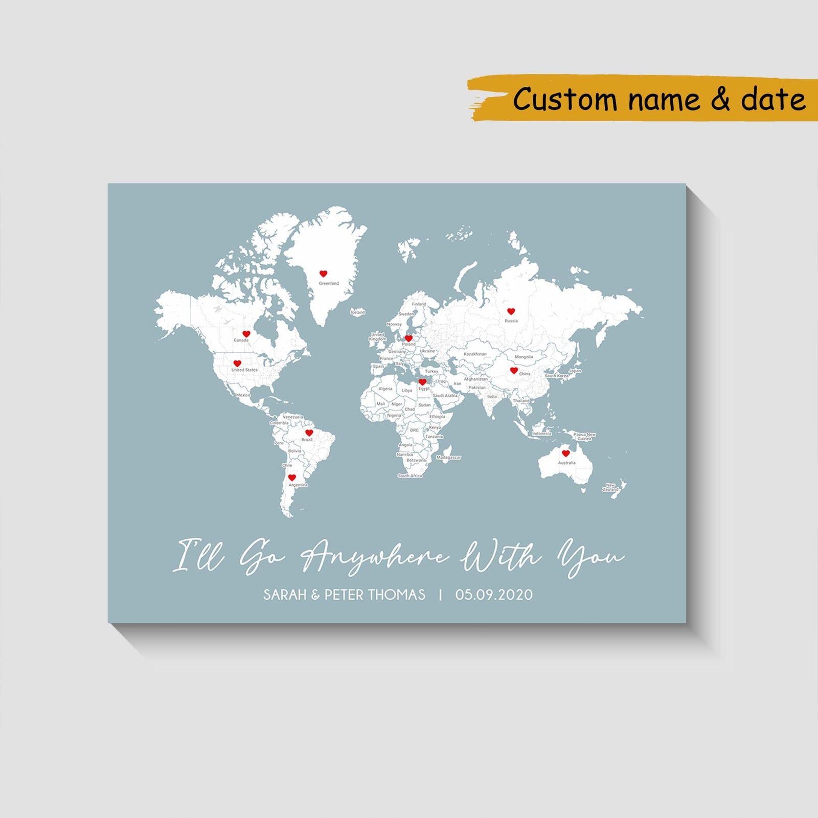 couple picture travel map