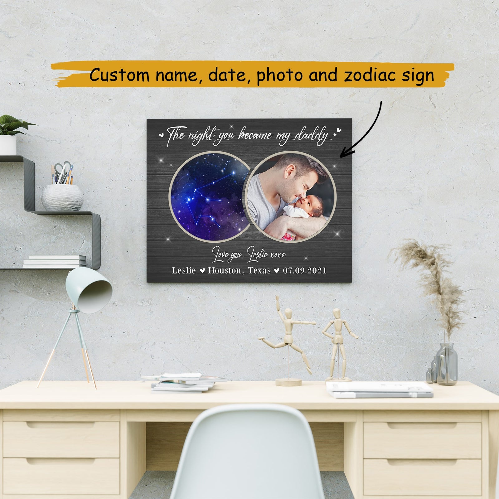 dad custom photo canvas