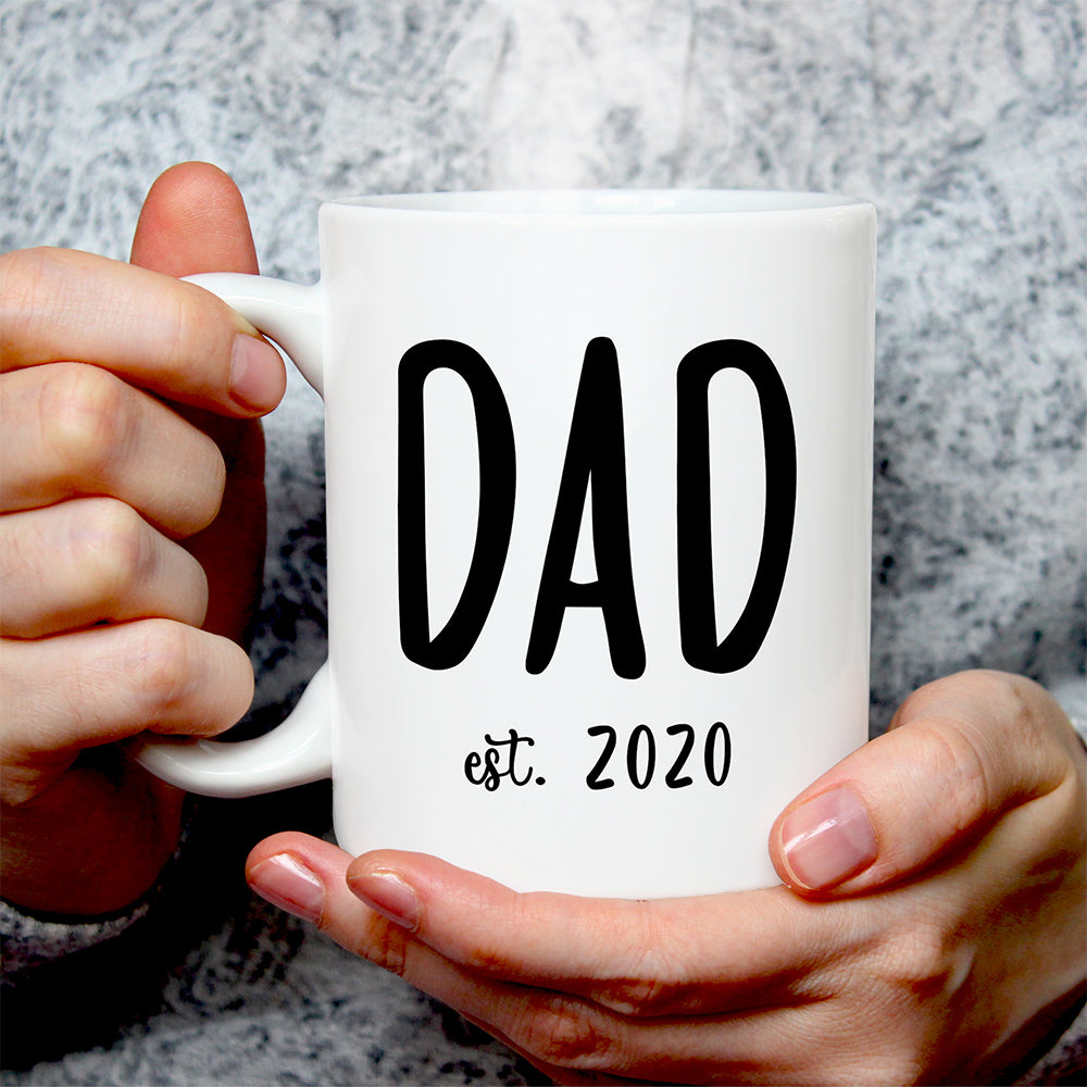 dad established mug holding