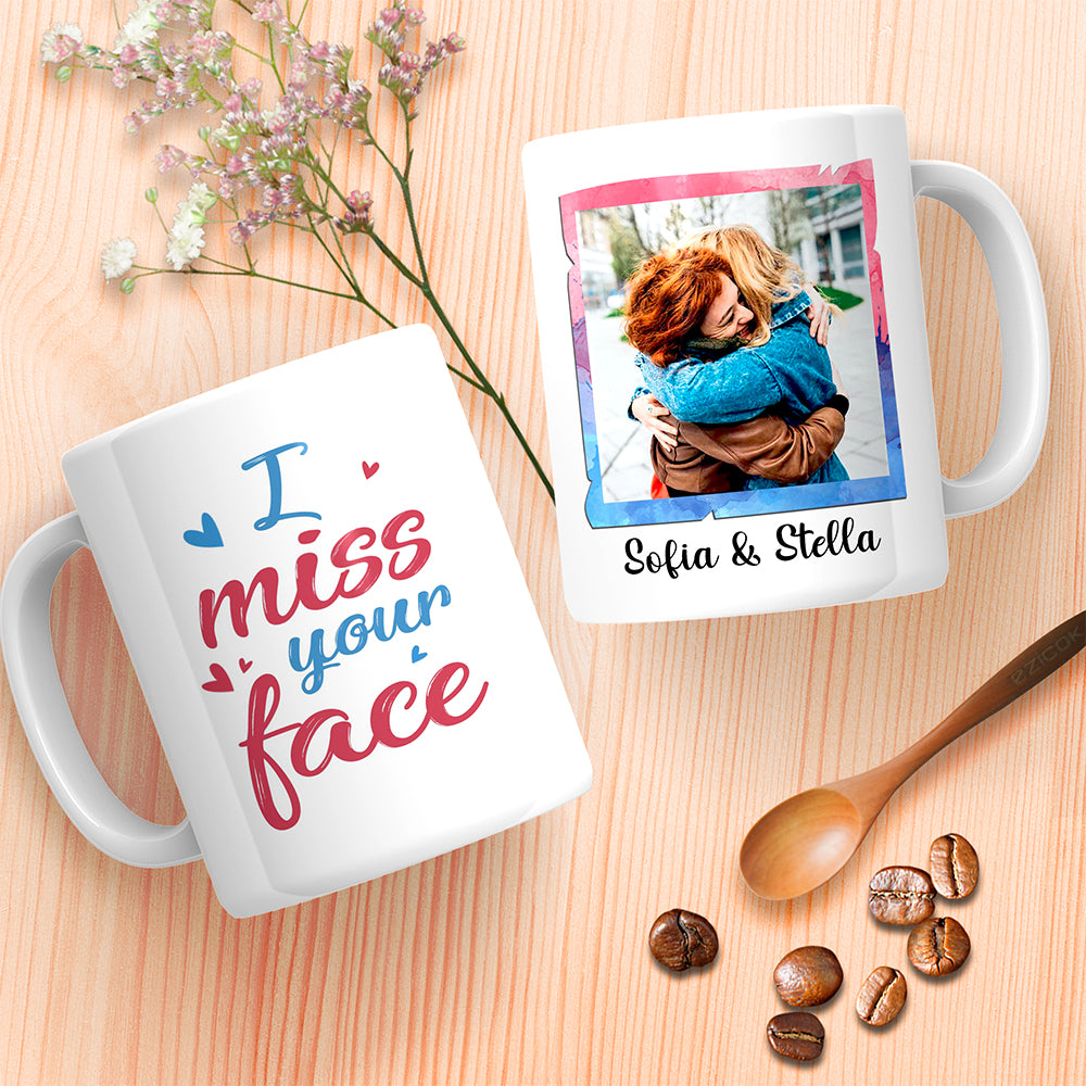 personalized photo mug with text