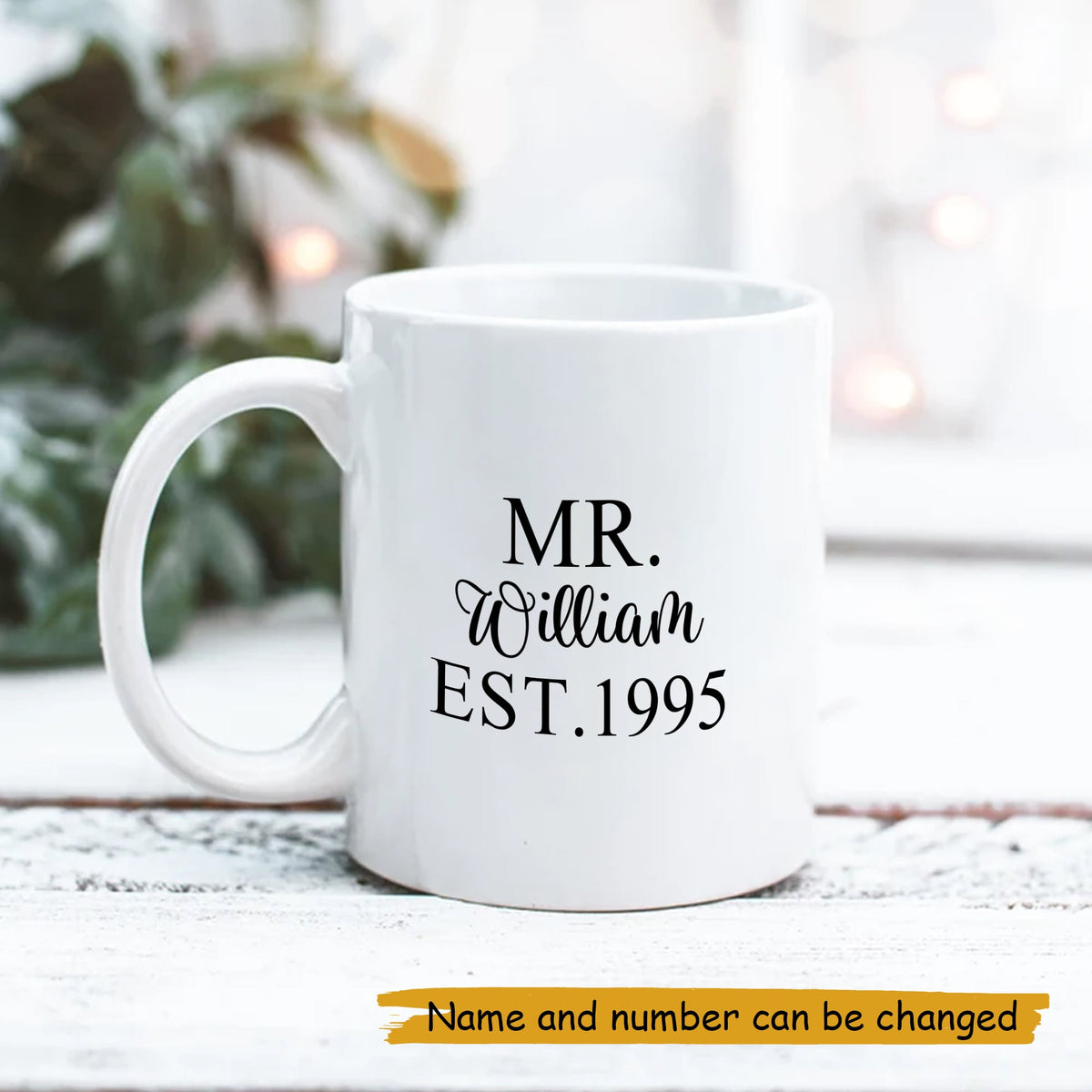 Mr &amp; Mrs EST - Personalized Mug