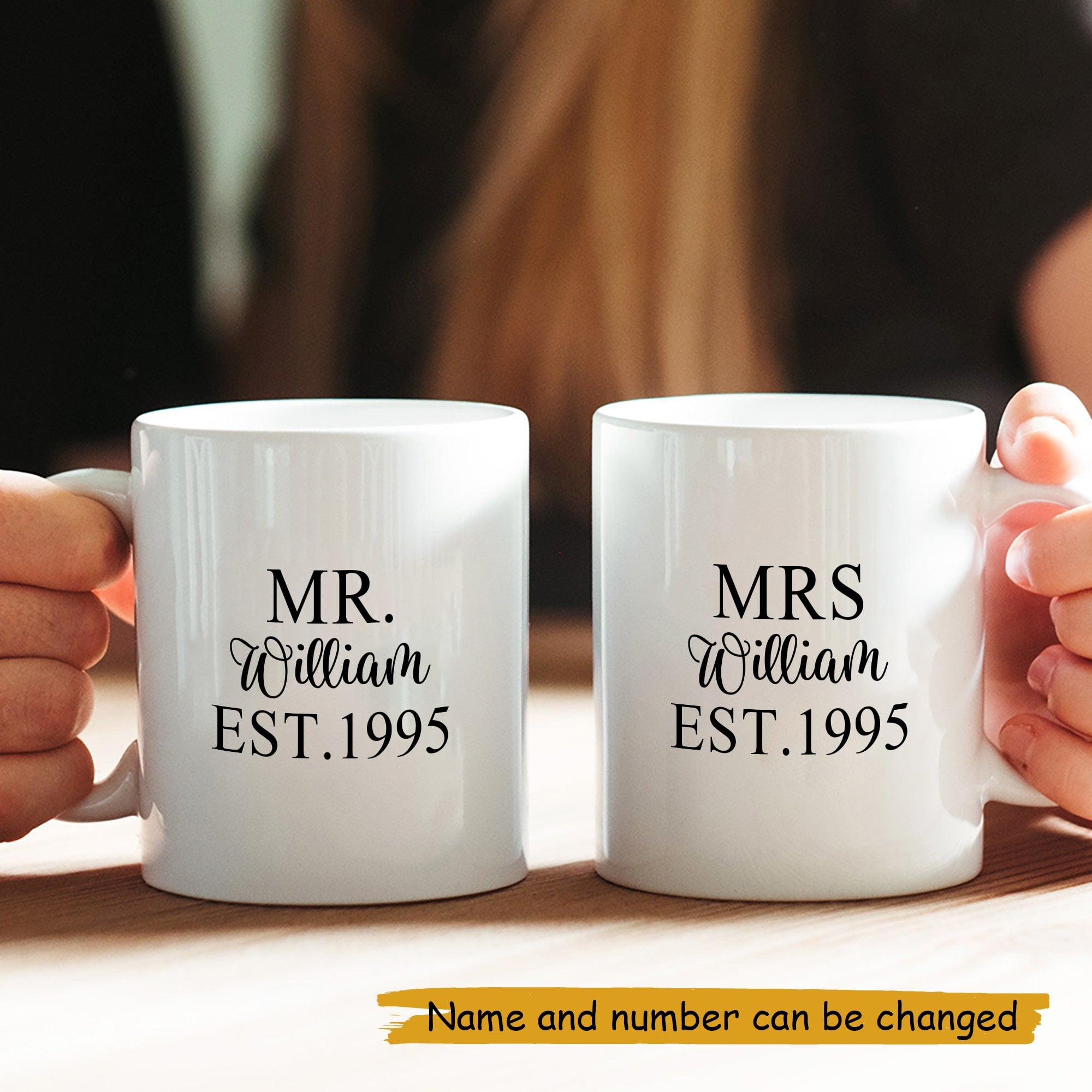 Mr & Mrs EST Personalized Mug Anniversary Gift