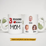 Reasons I Love Being A Mom Custom Kids Photo Personalized Mug
